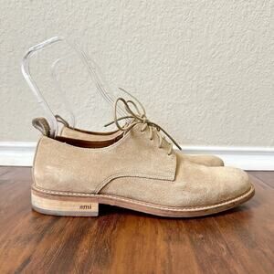 AMI ALEXANDRE MATTIUSSI Derby Shoes Tan Suede Lace Up Bluchers